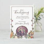 グリッターハッピーサンクスギビング秋トルコ カード (スタンド正面)