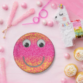 グリッターハッピー顔34-紙パーティープレート ペーパープレート (パーティー)