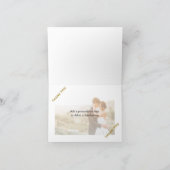 グリッターハートストライプブラック結婚Photo Thank You サンキューカード (内部)