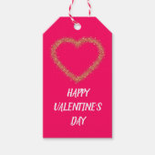グリッターハートハッピーバレンタインデー ギフトタグ (正面)