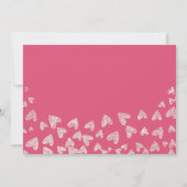 グリッターハートピンクバレンタインデーパーティー 招待状 (裏面)