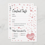 グリッターハートピンク連絡クリップ情報ウィッシュリスト (正面/裏面)