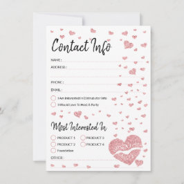 グリッターハートピンク連絡クリップ情報ウィッシュリスト