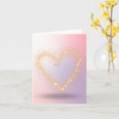 グリッターハート空白のカード カード (黄色い花)