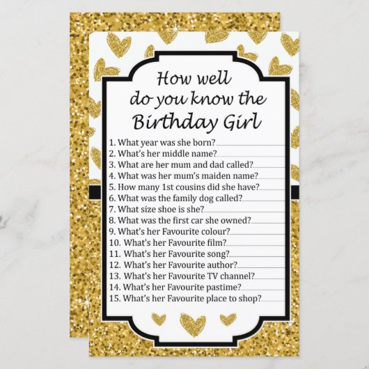 グリッターハート誕生日をどれだけ知っているか (正面/裏面)