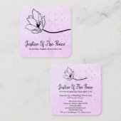 *～*グリッターバイオレットマゼンタラインアートフラワー スクエア名刺 (正面/裏面)