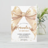 グリッターバウ誕生日 招待状 (スタンド正面)