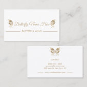 グリッターバタフライウィングスワールデコール金ゴールド 名刺 (正面/裏面)