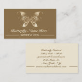 グリッターバタフライウィングスワール装飾 名刺 (正面/裏面)