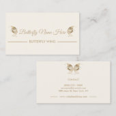 グリッターバタフライウィングスワール金ゴールド 名刺 (正面/裏面)