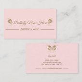 グリッターバタフライウイングデコール金ゴールド 名刺 (正面/裏面)