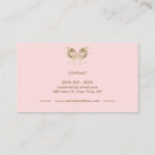 グリッターバタフライウイングデコール金ゴールド 名刺 (裏面)