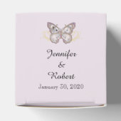 グリッターバタフライオンラベンダー結婚式の引き出物ボックス フェイバーボックス (上部)