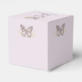 グリッターバタフライオンラベンダー結婚式の引き出物ボックス フェイバーボックス (裏面サイド)