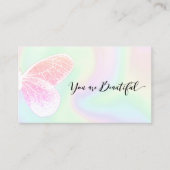 グリッターバタフライホログラフィックサロンアポイントメント 予約カード (正面)