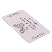 グリッターバタフライラベンダーウェディング日付を保存 マグネット (右側)