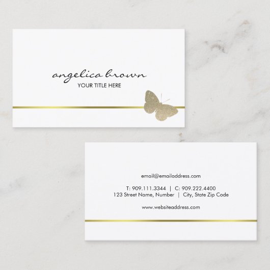 グリッターバタフライ名刺 名刺 (正面/裏面)