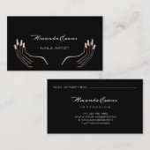 グリッターバラスパークリー爪、 ネイルアーティストアポイントメントカード 予約カード (正面/裏面)