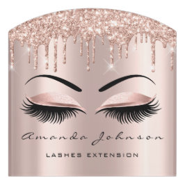 グリッターバラスパーク金ゴールド美しいサロンラッシュブローズ ドアサイン