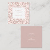 グリッターバラピンクパターン正方形名刺 スクエア名刺 (正面/裏面)