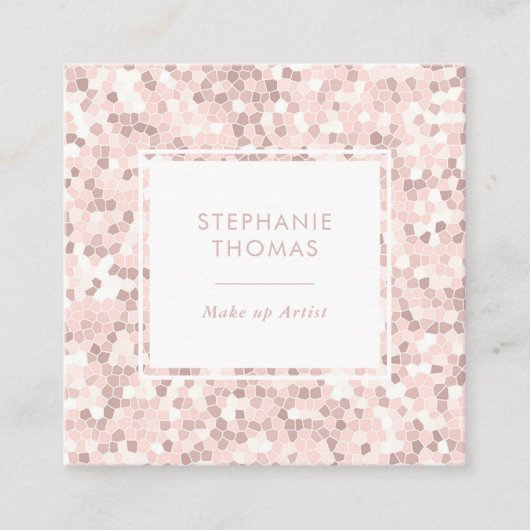 グリッターバラピンクパターン正方形名刺 スクエア名刺 (正面)