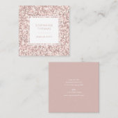 グリッターバラピンクパターン正方形名刺 スクエア名刺 (正面/裏面)