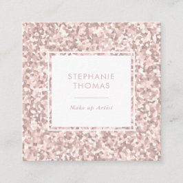 グリッターバラピンクパターン正方形名刺 スクエア名刺