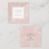 グリッターバラピンク水彩正方形の名刺 スクエア名刺 (正面/裏面)