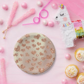 グリッターバラフォキシエ金ゴールドハート紙吹雪銅 ペーパープレート (パーティー)