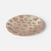 グリッターバラフォキシエ金ゴールドハート紙吹雪銅 ペーパープレート (アングル)