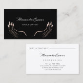 グリッターバラマニキュア爪、 ネイルアーティストアポイントメント 予約カード (正面/裏面)