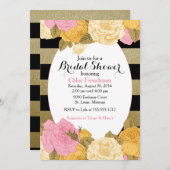 グリッターバラ招待状(ベビーまたはブライダルシャワー) 招待状 (正面/裏面)