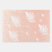 グリッターバラ金ゴールドと冬パターン ラッピングペーパーシート (正面3)