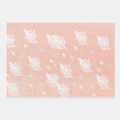 グリッターバラ金ゴールドと冬パターン ラッピングペーパーシート (正面2)