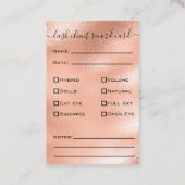 グリッターバラ金ゴールドまつげ拡張クライアントレコード 名刺 (裏面)