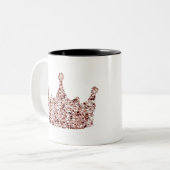 グリッターバラ金ゴールドクラウンクリップアートクイーンクリパートクラウン ツートーンマグカップ (正面左)