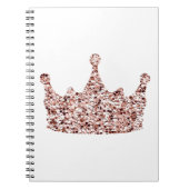 グリッターバラ金ゴールドクラウンクリップアートクイーンクリパートクラウン ノートブック (正面)