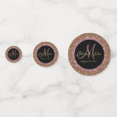 グリッターバラ金ゴールドシャンパーニュ結婚ズモノグラム コンフェッティ (正面)