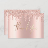 グリッターバラ金ゴールドドリップマーブルサンキューカード 招待状 (正面/裏面)