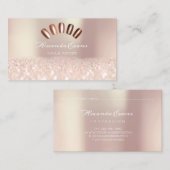 グリッターバラ金ゴールドネイルアーティストアポイントメントカード 予約カード (正面/裏面)