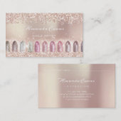 グリッターバラ金ゴールドネイルアーティストアポイントメントマニキュア 予約カード (正面/裏面)