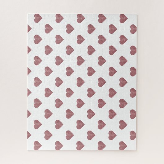 グリッターバラ金ゴールドハート白の背景 ジグソーパズル (縦)