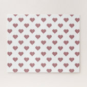 グリッターバラ金ゴールドハート白の背景 ジグソーパズル (横)