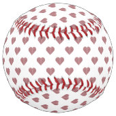 グリッターバラ金ゴールドハート白の背景 ソフトボール (裏面)