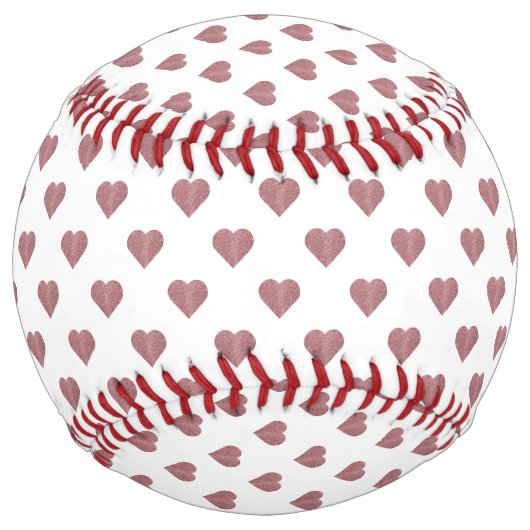 グリッターバラ金ゴールドハート白の背景 ソフトボール (正面)