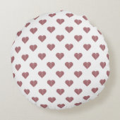 グリッターバラ金ゴールドハート白の背景 ラウンドクッション (裏面)