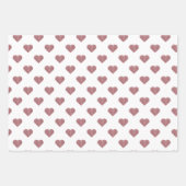 グリッターバラ金ゴールドハート白の背景 ラッピングペーパーシート (正面2)