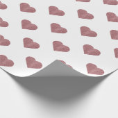 グリッターバラ金ゴールドハート白の背景 ラッピングペーパー (角)