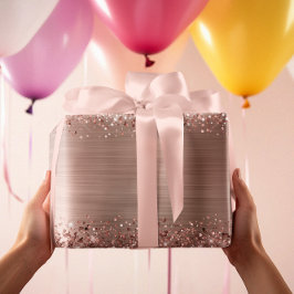 グリッターバラ金ゴールドフェイク箔 ラッピングペーパー