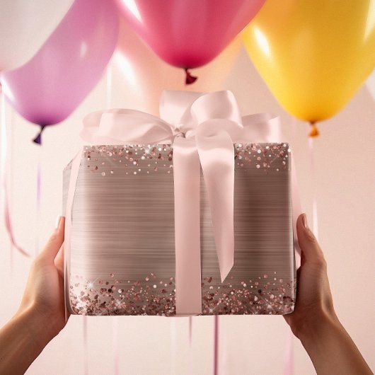 グリッターバラ金ゴールドフェイク箔 ラッピングペーパー